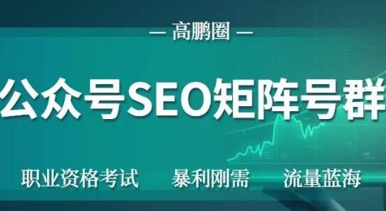 高鹏圈公众号SEO矩阵号群，实操20天纯收益25000+，普通人都能做-我爱找机会 - 学习赚钱技能, 掌握各行业视频教程