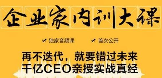 企业家内训大课，未来企业必学经验，价值1299元-我爱找机会 - 学习赚钱技能, 掌握各行业视频教程