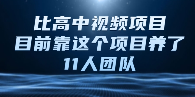 比高中视频项目，目前靠这个项目养了11人团队【视频课程】-我爱找机会 - 学习赚钱技能, 掌握各行业视频教程