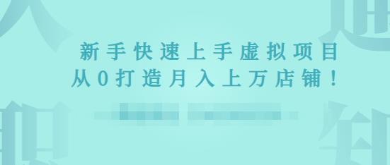 2022年虚拟项目实战指南，新手从0打造月入上万店铺-我爱找机会 - 学习赚钱技能, 掌握各行业视频教程