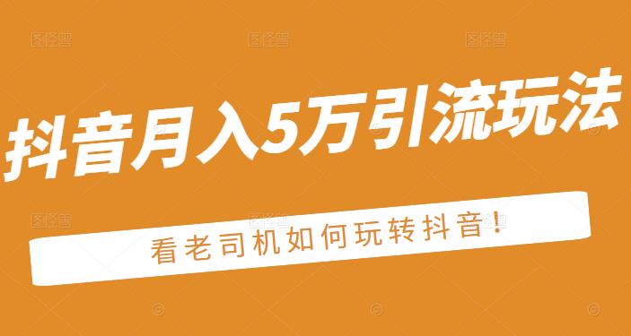 老古董·抖音月入5万引流玩法，看看老司机如何玩转抖音(附赠：抖音另类引流思路)-我爱找机会 - 学习赚钱技能, 掌握各行业视频教程