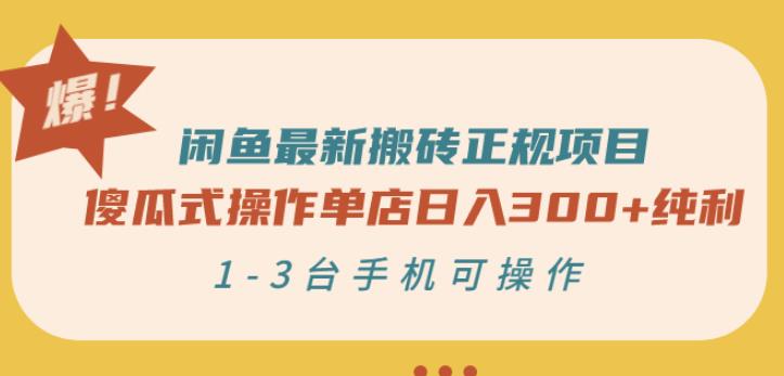 闲鱼最新搬砖正规项目：傻瓜式操作单店日入300+纯利，1-3台手机可操作-我爱找机会 - 学习赚钱技能, 掌握各行业视频教程