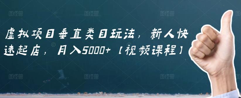 虚拟项目垂直类目玩法，新人快速起店，月入5000+【视频课程】-我爱找机会 - 学习赚钱技能, 掌握各行业视频教程