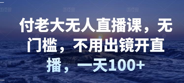 付老大无人直播课，无门槛，不用出镜开直播，一天100+-我爱找机会 - 学习赚钱技能, 掌握各行业视频教程