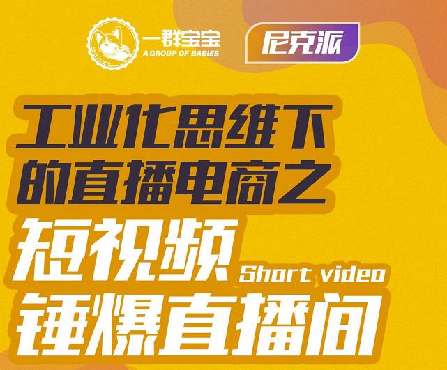 尼克派·工业化思维下的直播电商之短视频锤爆直播间，听话照做执行爆单-我爱找机会 - 学习赚钱技能, 掌握各行业视频教程