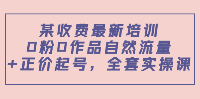 某最新收费培训内容：0粉0作品自然流量+正价起号，全套实操课-我爱找机会 - 学习赚钱技能, 掌握各行业视频教程