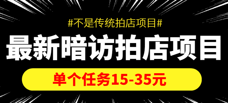 最新暗访拍店信息差项目，单个任务15-35元（不是传统拍店项目）-我爱找机会 - 学习赚钱技能, 掌握各行业视频教程