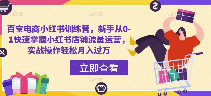 百宝电商小红书训练营，新手从0-1快速掌握小红书店铺流量运营，实战操作轻松月入过万-我爱找机会 - 学习赚钱技能, 掌握各行业视频教程