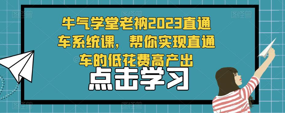 牛气学堂老衲2023直通车系统课，帮你实现直通车的低花费高产出-我爱找机会 - 学习赚钱技能, 掌握各行业视频教程