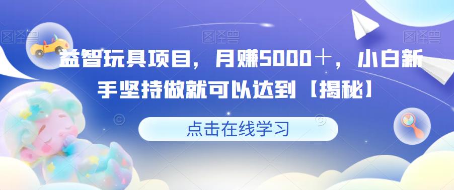 益智玩具项目，月赚5000＋，小白新手坚持做就可以达到【揭秘】-我爱找机会 - 学习赚钱技能, 掌握各行业视频教程