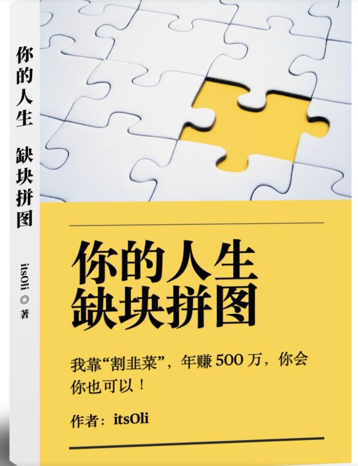 某高赞电子书《你的人生，缺块拼图——我靠“割韭菜”，年赚500万，你会你也可以》-我爱找机会 - 学习赚钱技能, 掌握各行业视频教程