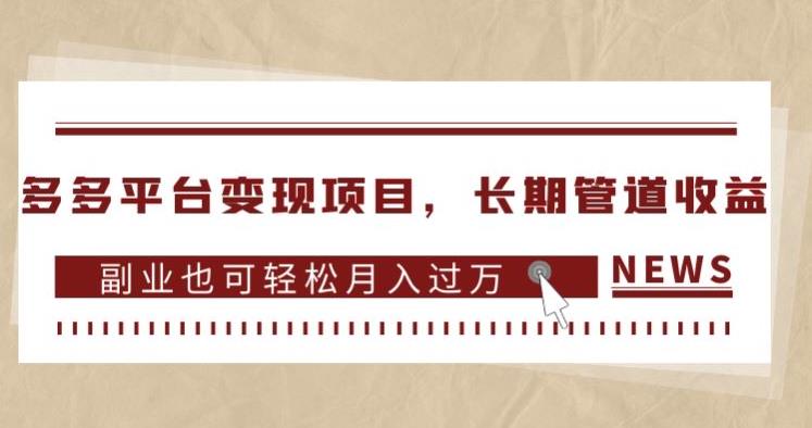 多多平台变现项目，长期管道收益，副业也可轻松月入过万-我爱找机会 - 学习赚钱技能, 掌握各行业视频教程