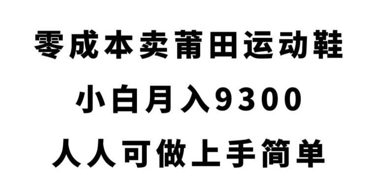 零成本卖莆田运动鞋，小白月入9300，人人可做上手简单【揭秘】-我爱找机会 - 学习赚钱技能, 掌握各行业视频教程