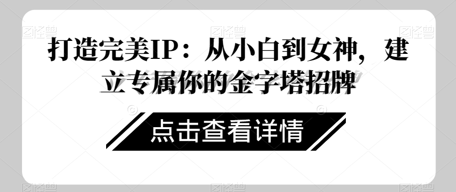 打造完美IP：从小白到女神，建立专属你的金字塔招牌-我爱找机会 - 学习赚钱技能, 掌握各行业视频教程