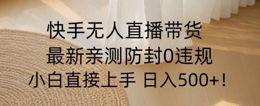 快手无人直播带货从0-1落地教学，最新防封0粉开播，小白可上手日入500+【揭秘】-我爱找机会 - 学习赚钱技能, 掌握各行业视频教程