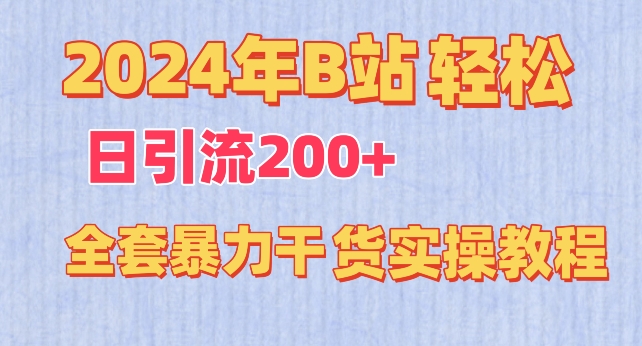 2024年B站轻松日引流200+的全套暴力干货实操教程【揭秘】-我爱找机会 - 学习赚钱技能, 掌握各行业视频教程