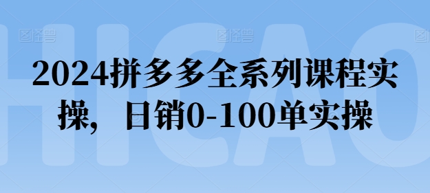 2024拼多多全系列课程实操，日销0-100单实操【必看】-我爱找机会 - 学习赚钱技能, 掌握各行业视频教程