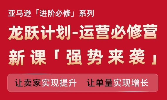 亚马逊进阶必修系列，龙跃计划-运营必修营新课，让卖家实现提升 让单量实现增长-我爱找机会 - 学习赚钱技能, 掌握各行业视频教程