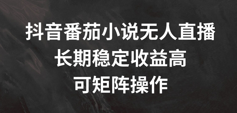 抖音番茄小说无人直播，长期稳定收益高，可矩阵操作【揭秘】-我爱找机会 - 学习赚钱技能, 掌握各行业视频教程