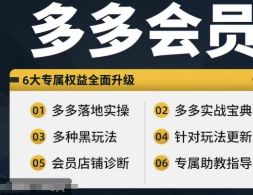 拼多多会员，拼多多实战宝典+实战落地实操，从新手到高阶内容全面覆盖-我爱找机会 - 学习赚钱技能, 掌握各行业视频教程