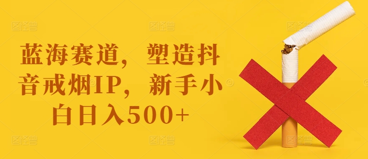 蓝海赛道，塑造抖音戒烟IP，新手小白日入500+【揭秘】-我爱找机会 - 学习赚钱技能, 掌握各行业视频教程