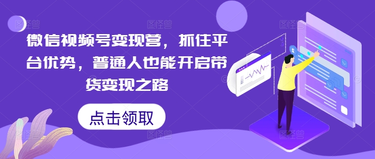 微信视频号变现营，抓住平台优势，普通人也能开启带货变现之路-我爱找机会 - 学习赚钱技能, 掌握各行业视频教程