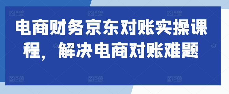 电商财务京东对账实操课程，解决电商对账难题-我爱找机会 - 学习赚钱技能, 掌握各行业视频教程