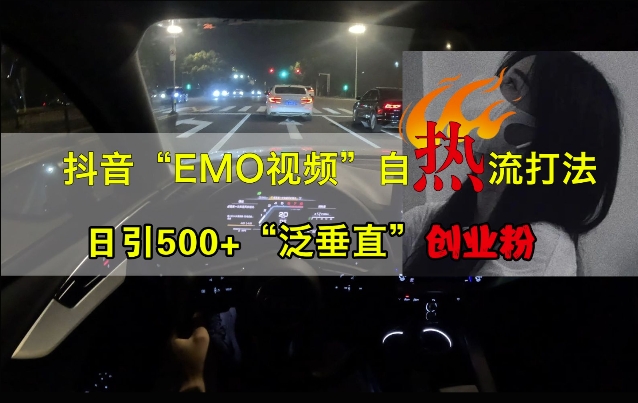 抖音EMO视频自热打法，日引500+“泛垂直”创业粉-我爱找机会 - 学习赚钱技能, 掌握各行业视频教程