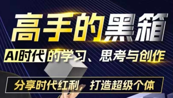 高手的黑箱：AI时代学习、思考与创作-分红时代红利，打造超级个体-我爱找机会 - 学习赚钱技能, 掌握各行业视频教程