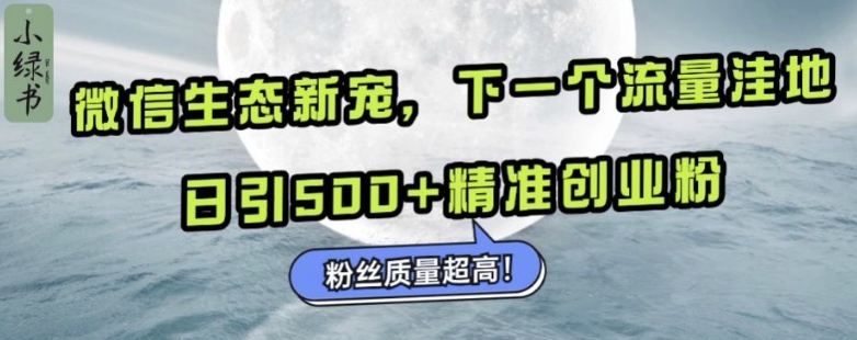 微信生态新宠小绿书：下一个流量洼地，日引500+精准创业粉，粉丝质量超高-我爱找机会 - 学习赚钱技能, 掌握各行业视频教程