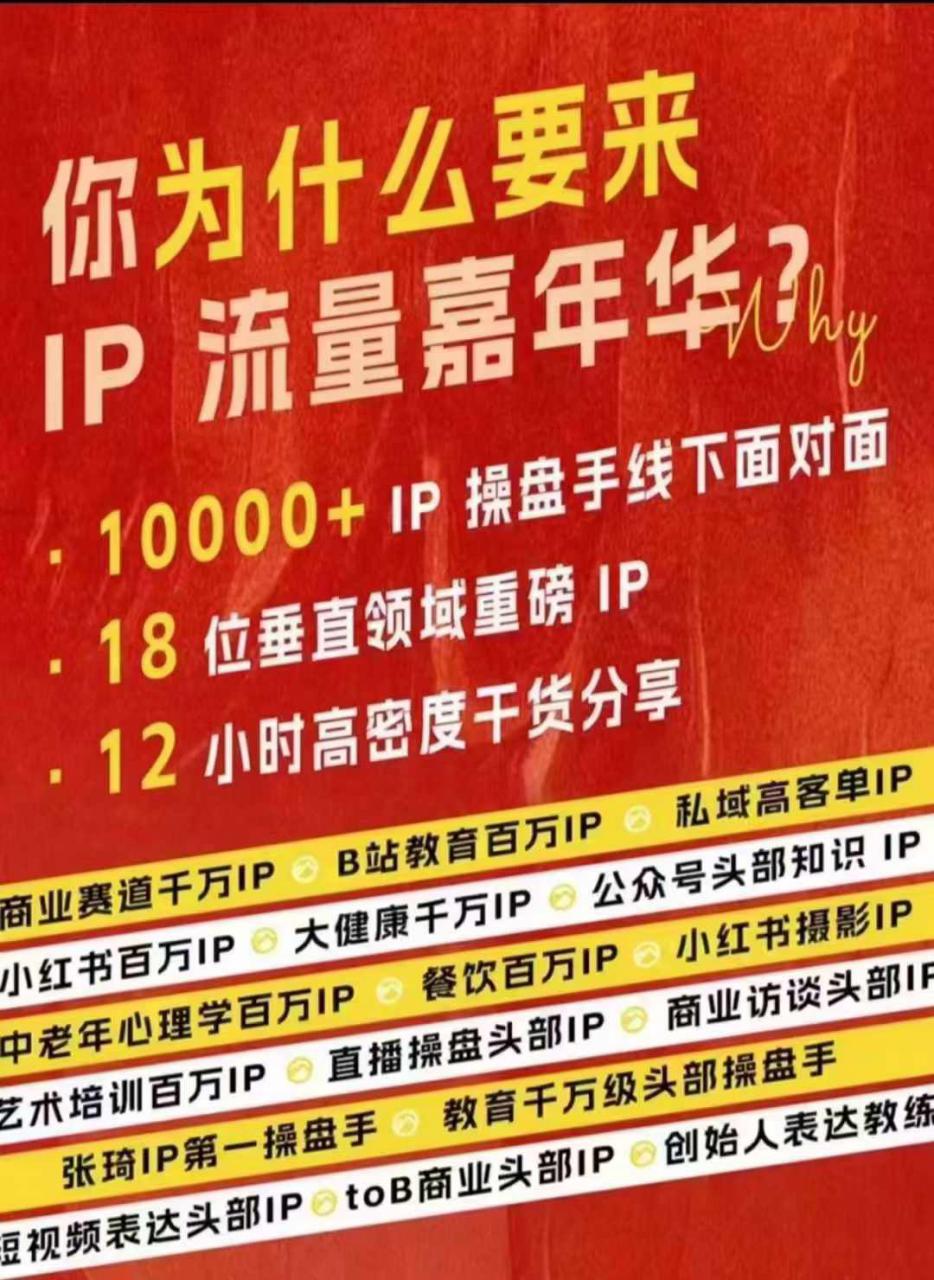 群响IP流量嘉年华，​现场视频+IP江湖2024典藏版PPT-我爱找机会 - 学习赚钱技能, 掌握各行业视频教程