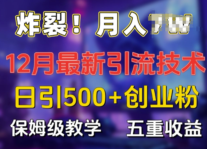 炸裂!揭秘12月最新日引流500+精准创业粉，多重收益保姆级教学-我爱找机会 - 学习赚钱技能, 掌握各行业视频教程