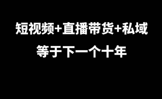 短视频+直播带货+私域等于下一个十年，大佬7年实战经验总结-我爱找机会 - 学习赚钱技能, 掌握各行业视频教程