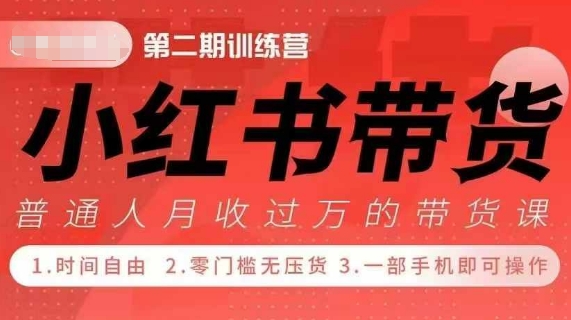 小Red书带货42天训练营 2.0版，宝妈+自由职+上班族+大学生，提高副业收入的大红利项目-我爱找机会 - 学习赚钱技能, 掌握各行业视频教程