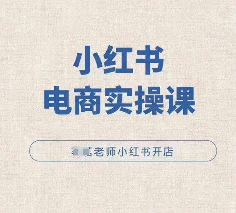 小红薯电商实操课，小红书开店实操必学课-我爱找机会 - 学习赚钱技能, 掌握各行业视频教程