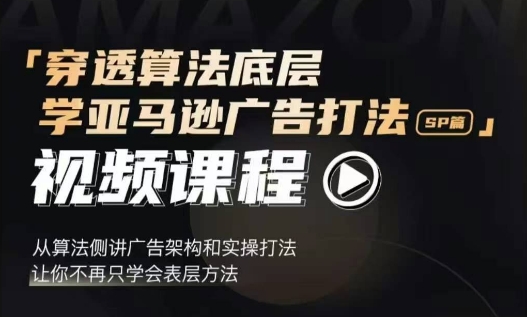 穿透算法底层，学亚马逊广告打法SP篇，从算法侧讲广告架构和实操打法，让你不再只学会表层方法-我爱找机会 - 学习赚钱技能, 掌握各行业视频教程