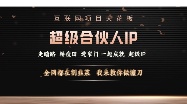 互联网项目天花板，超级合伙人IP，全网都在割韭菜，我来教你做镰刀【仅揭秘】-我爱找机会 - 学习赚钱技能, 掌握各行业视频教程