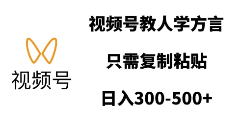 视频号教人学方言，只需复制粘贴，日入多张-我爱找机会 - 学习赚钱技能, 掌握各行业视频教程