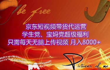 京东短视频带货代运营，学生党、宝妈党超级福利，只需每天无脑上传视频，月入8000+【仅揭秘】-我爱找机会 - 学习赚钱技能, 掌握各行业视频教程